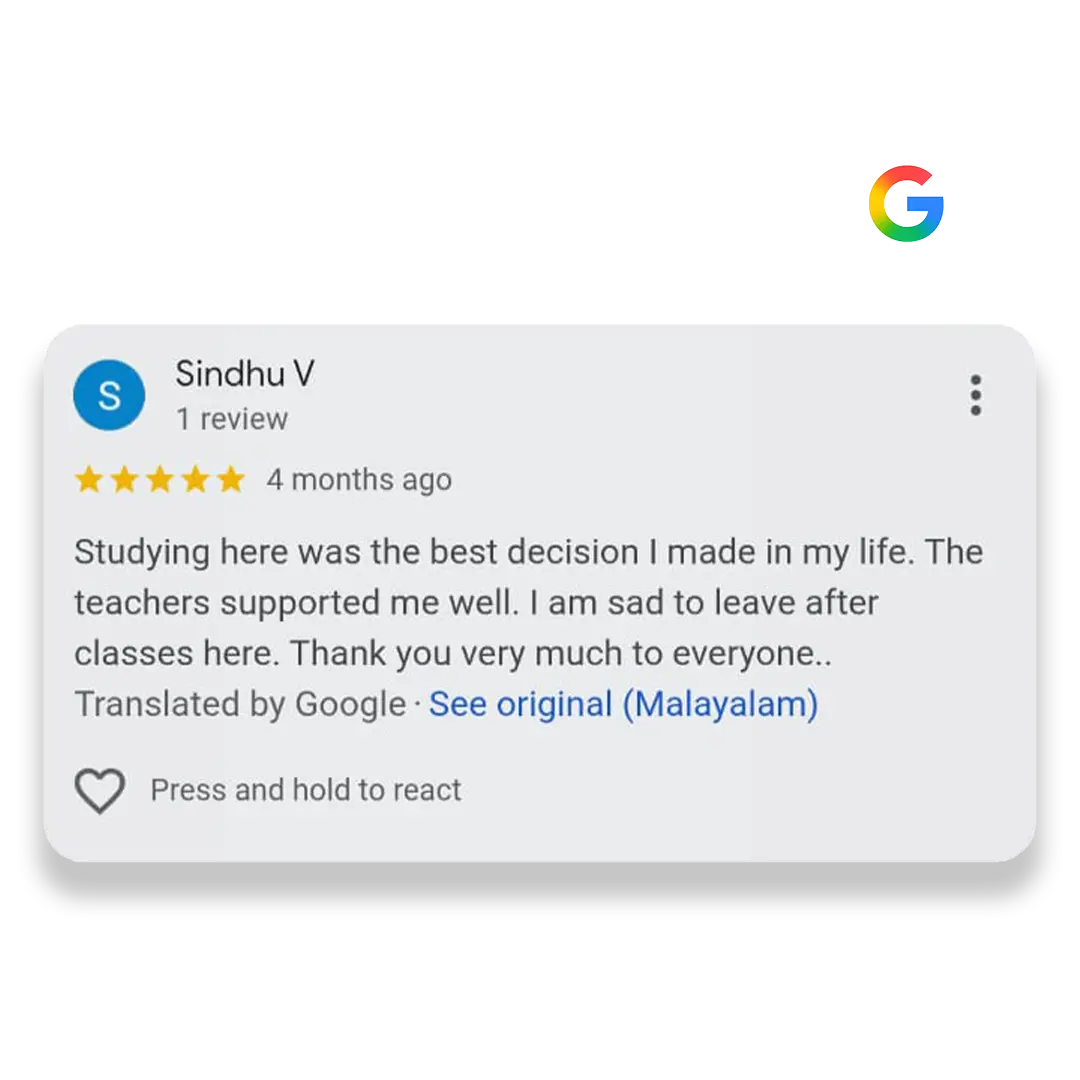 Best Computer Training Institute in Taliparamba Google-review1